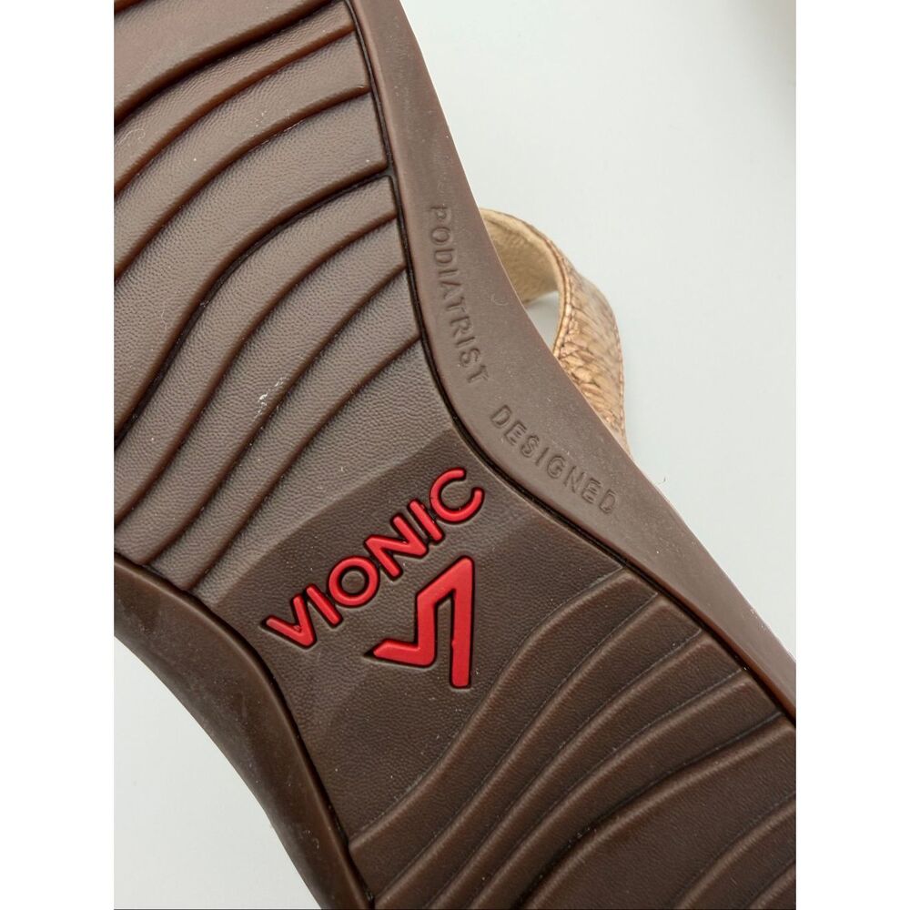 Vionic Ellie Metallic Snake Rose Gold Comfort Wedge Sandals Size 7 - Picture 5 of 10